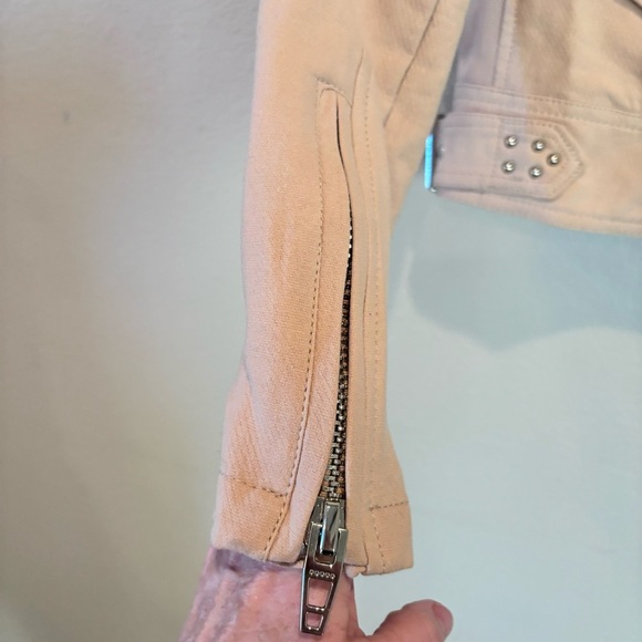 Blank NYC Moto Jacket, Color:Cream, Small, Modern Biker Casual Punk Streetwear - Picture 5 of 12